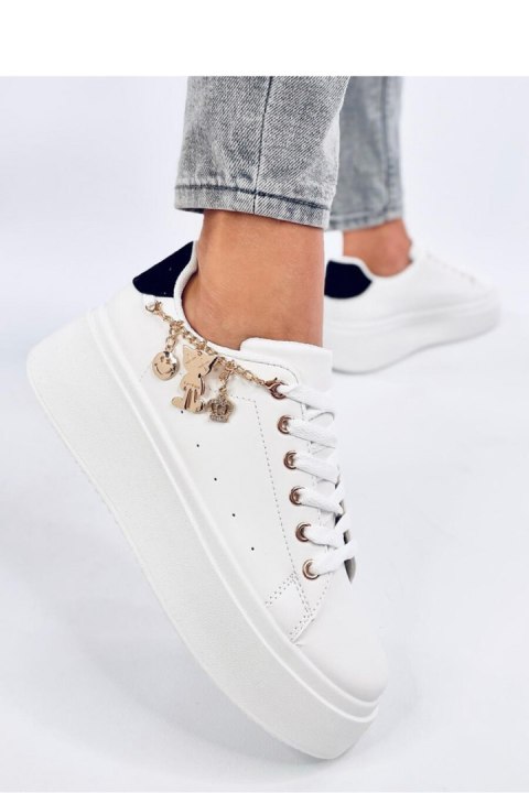 Sneakersy na platformie z zawieszką LARCOME WHITE/BLACK - Inello Sneakersy na platformie z zawieszką LARCOME WHITE/BLACK - Inello