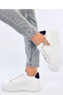 Sneakersy na platformie z zawieszką LARCOME WHITE/BLACK - Inello