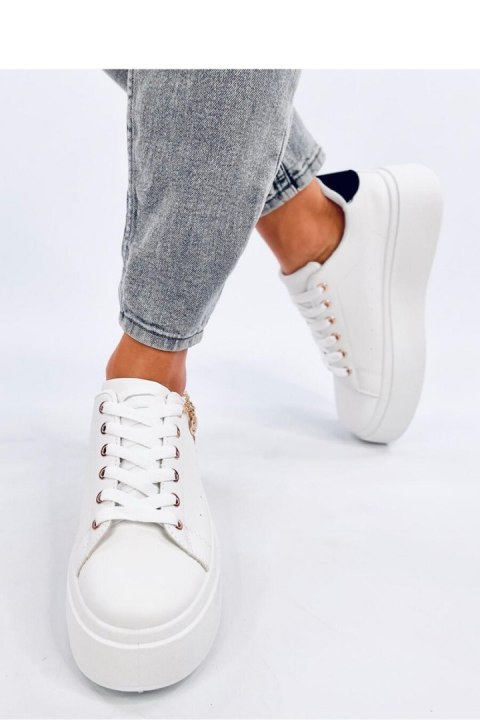 Sneakersy na platformie z zawieszką LARCOME WHITE/BLACK - Inello Sneakersy na platformie z zawieszką LARCOME WHITE/BLACK - Inello