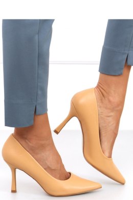 Szpilki damskie licowe AURORA CAMEL - Inello