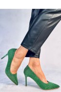 Szpilki damskie opalizujące MAINERI GREEN - Inello