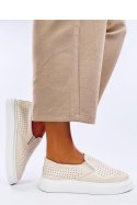 Trampki slip-on ażurowe TOWNS BEIGE - Inello