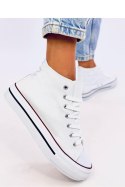 Trampki za kostkę płócienne PREGET WHITE - Inello