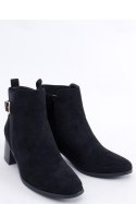 Botki na obcasie CYNDI BLACK SUEDE - Inello