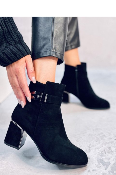 Eleganckie botki na obcasie KHALIA BLACK - Inello Eleganckie botki na obcasie KHALIA BLACK - Inello