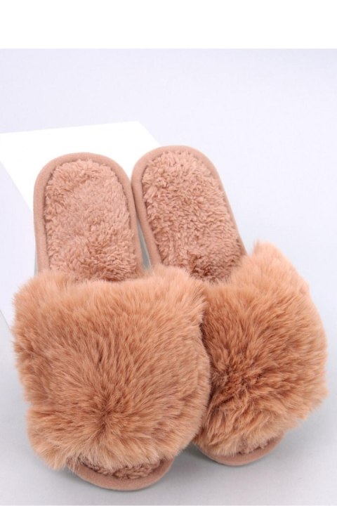Kapcie futrzane open toe KEMARS CAMEL - Inello Kapcie futrzane open toe KEMARS CAMEL - Inello