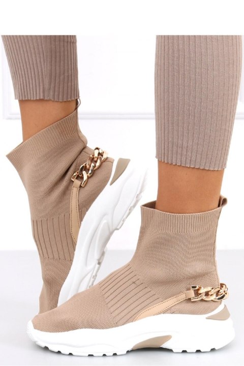 Skarpetkowe buty za kostkę GINA KHAKI - Inello Skarpetkowe buty za kostkę GINA KHAKI - Inello