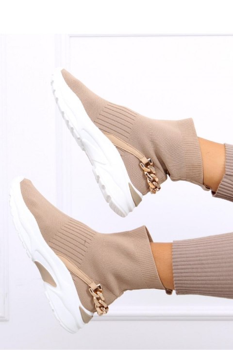 Skarpetkowe buty za kostkę GINA KHAKI - Inello Skarpetkowe buty za kostkę GINA KHAKI - Inello