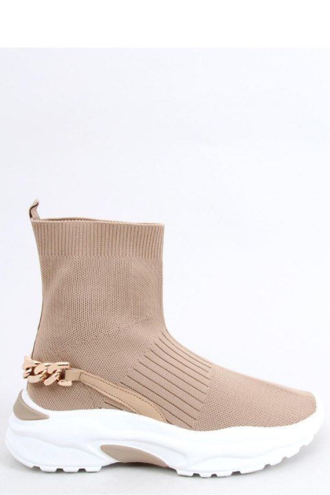 Skarpetkowe buty za kostkę GINA KHAKI - Inello Skarpetkowe buty za kostkę GINA KHAKI - Inello