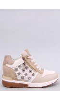 Sneakersy na koturnie TELTS BEIGE - Inello