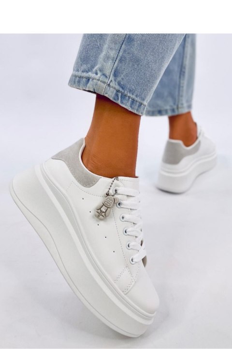 Sneakersy na koturnie z zawieszką LIEZEL GREY - Inello Sneakersy na koturnie z zawieszką LIEZEL GREY - Inello