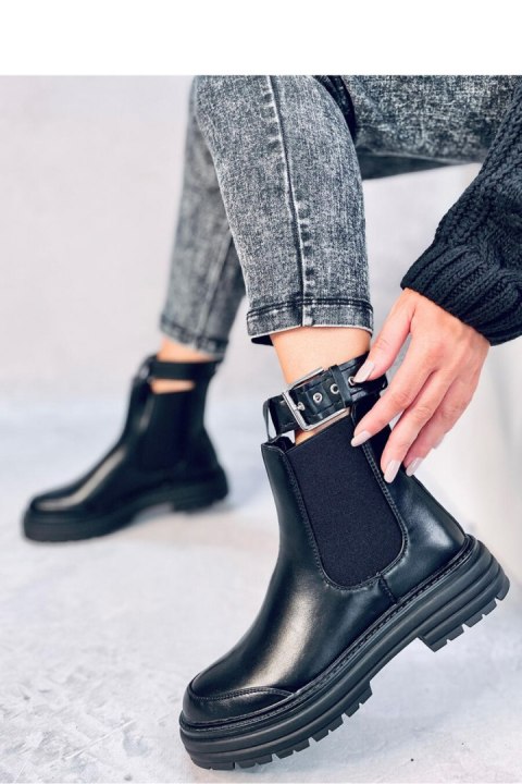 Sztyblety damskie STOKE BLACK PU - Inello Sztyblety damskie STOKE BLACK PU - Inello