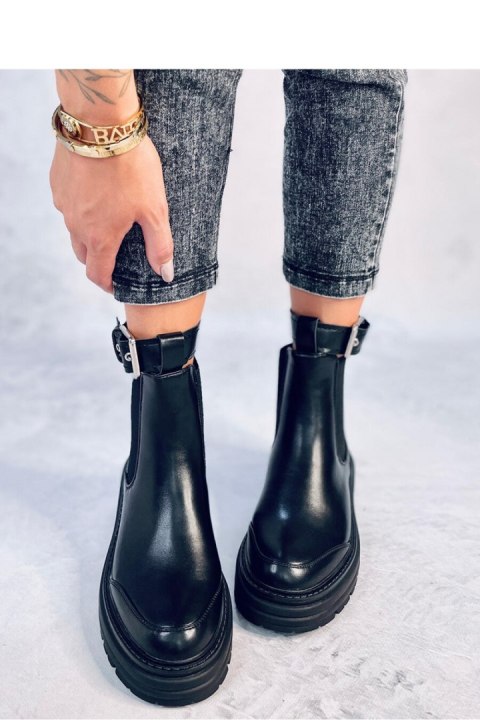 Sztyblety damskie STOKE BLACK PU - Inello Sztyblety damskie STOKE BLACK PU - Inello
