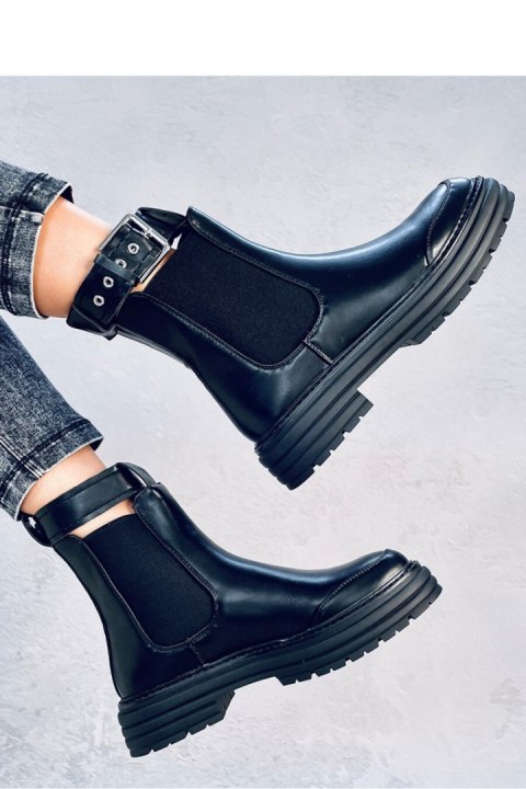 Sztyblety damskie STOKE BLACK PU - Inello Sztyblety damskie STOKE BLACK PU - Inello
