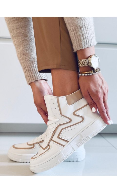 Trampki za kostkę LEIA WHITE/BEIGE - Inello Trampki za kostkę LEIA WHITE/BEIGE - Inello