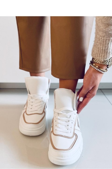 Trampki za kostkę LEIA WHITE/BEIGE - Inello Trampki za kostkę LEIA WHITE/BEIGE - Inello