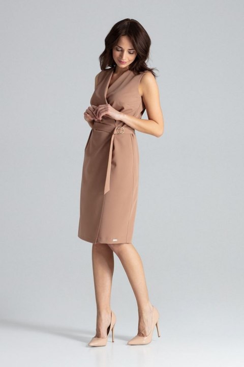Sukienka Model L037 Brown - Lenitif Sukienka Model L037 Brown - Lenitif
