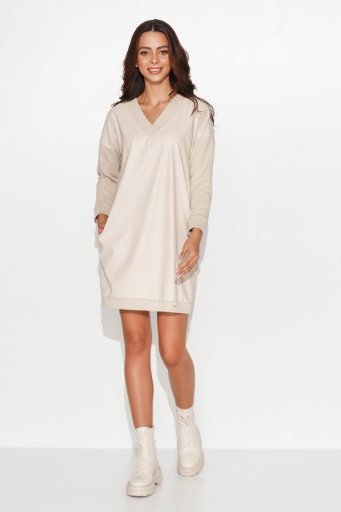 Sukienka Model NU403 Light Beige - Numinou Sukienka Model NU403 Light Beige - Numinou