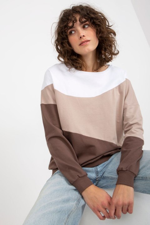 Bluza Damska Model RV-BL-8430.61P White/Brown - Relevance Bluza Damska Model RV-BL-8430.61P White/Brown - Relevance