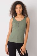 Koszulka Top MOdel DHJ-TP-13287.36P Khaki - Italy Moda