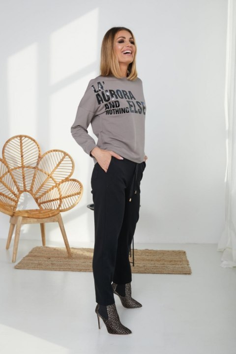 Spodnie Komplet Model M337/3 Grey/Black - La Aurora Spodnie Komplet Model M337/3 Grey/Black - La Aurora