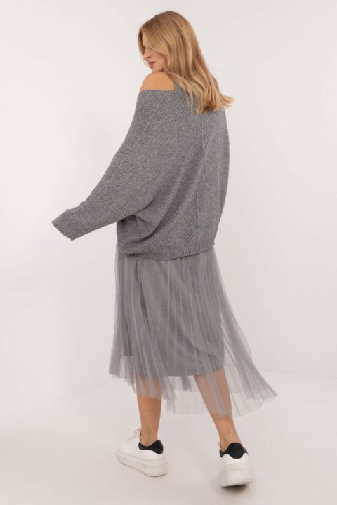 Sukienka Komplet Model MI-KMPL-24266.65P Grey - Italy Moda Sukienka Komplet Model MI-KMPL-24266.65P Grey - Italy Moda