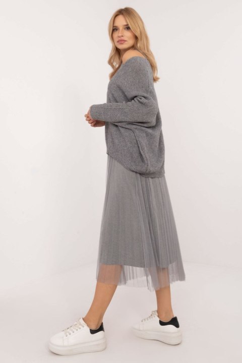 Sukienka Komplet Model MI-KMPL-24266.65P Grey - Italy Moda Sukienka Komplet Model MI-KMPL-24266.65P Grey - Italy Moda