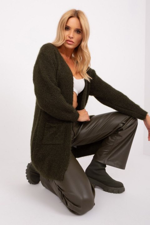 Sweter Kardigan Model DHJ-SW-1009.09P Dark Khaki - Italy Moda Sweter Kardigan Model DHJ-SW-1009.09P Dark Khaki - Italy Moda