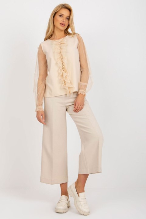 Bluzka Model LK-BZ-506695.22P Beige - Lakerta Bluzka Model LK-BZ-506695.22P Beige - Lakerta