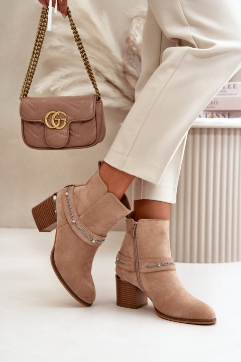 Botki Model Hanalen NS356 Beige - Step in style Botki Model Hanalen NS356 Beige - Step in style