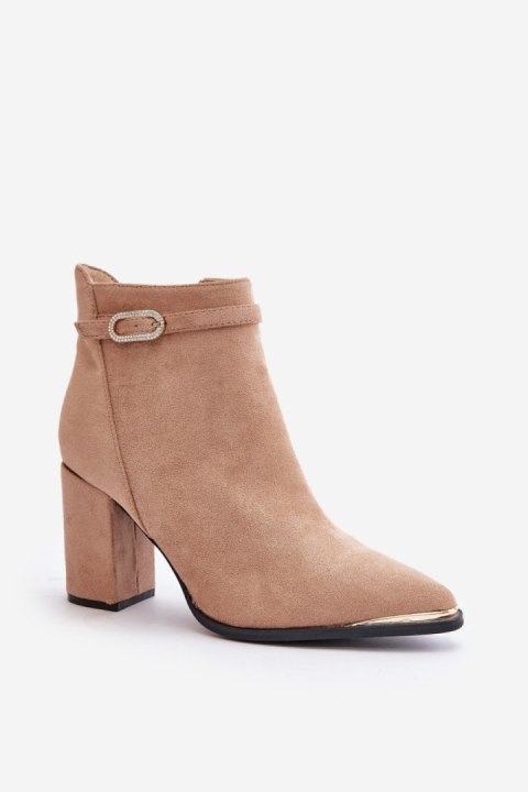 Botki Model Laoreina HB-240 Beige - Step in style Botki Model Laoreina HB-240 Beige - Step in style
