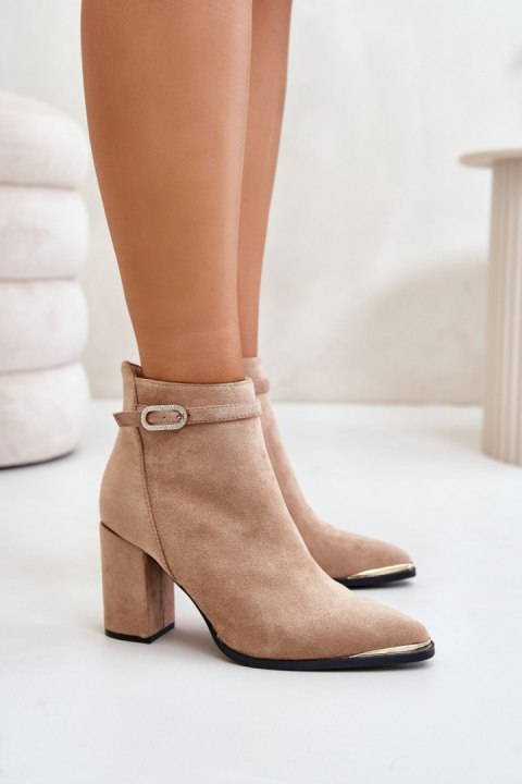 Botki Model Laoreina HB-240 Beige - Step in style Botki Model Laoreina HB-240 Beige - Step in style