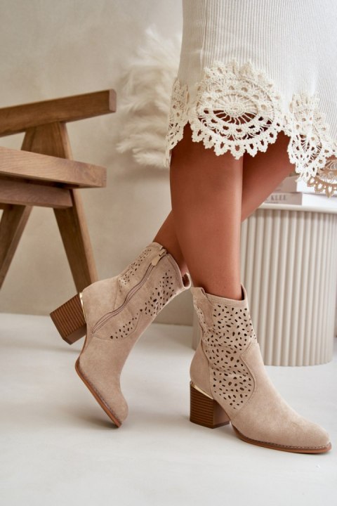Botki Model Sevana NS526P Beige - Step in style Botki Model Sevana NS526P Beige - Step in style