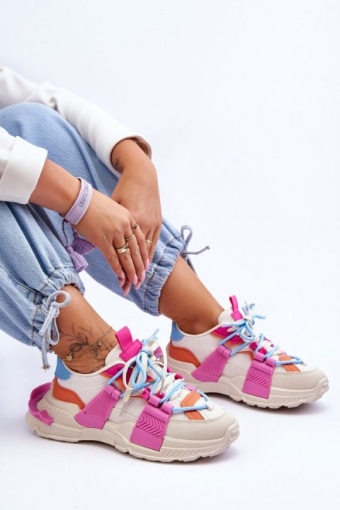 Buty Sportowe Model Chillout! BL357P Beige/Pink - Step in style Buty Sportowe Model Chillout! BL357P Beige/Pink - Step in style