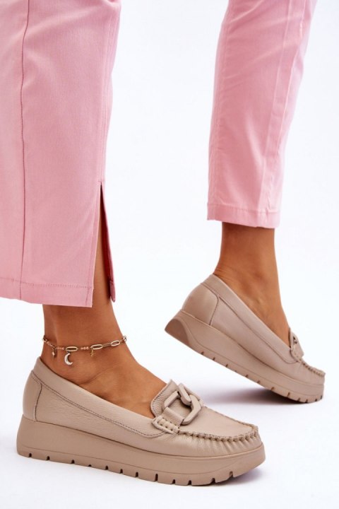 Mokasyny Model Desmond 10141 Beige - Step in style Mokasyny Model Desmond 10141 Beige - Step in style