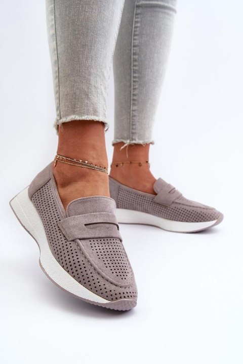 Mokasyny Model Inesqua Grey - Step in style Mokasyny Model Inesqua Grey - Step in style