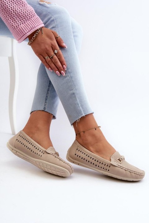Mokasyny Model Kaydance VG251 Beige - Step in style Mokasyny Model Kaydance VG251 Beige - Step in style