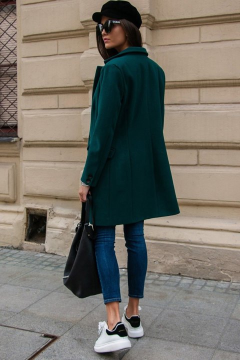 Płaszcz Damski Model ZIE PLA0012 Green - Roco Fashion Płaszcz Damski Model ZIE PLA0012 Green - Roco Fashion