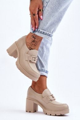 Półbuty Model Harmell 20097 Beige Lakier - Step in style
