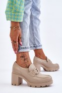 Półbuty Model Harmell 20097 Beige Lakier - Step in style
