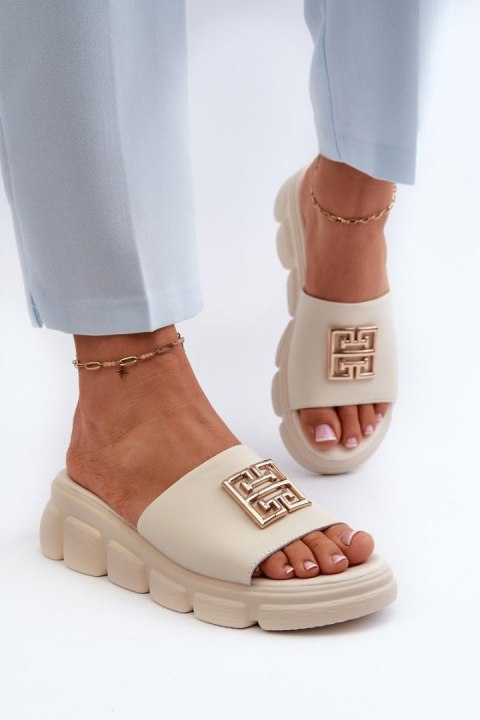 Sandał Klapki Model Vinceza 41444 Beige - Step in style Sandał Klapki Model Vinceza 41444 Beige - Step in style