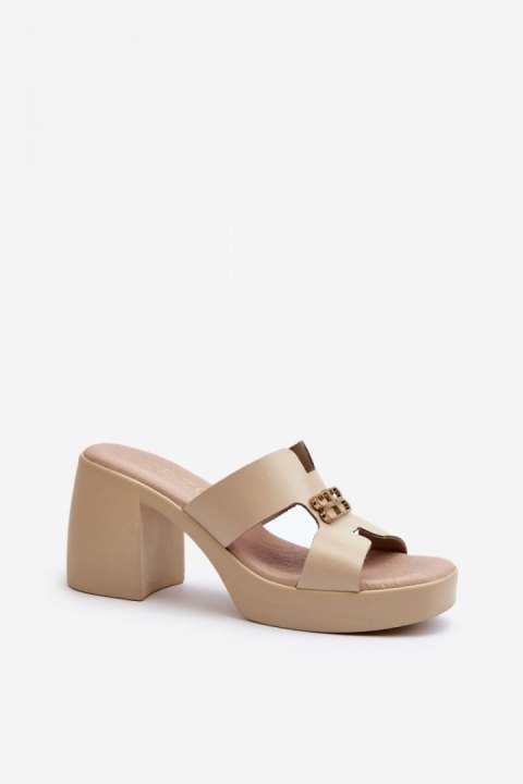 Sandał Klapki Model Zazoo 40419 Beige - Step in style Sandał Klapki Model Zazoo 40419 Beige - Step in style
