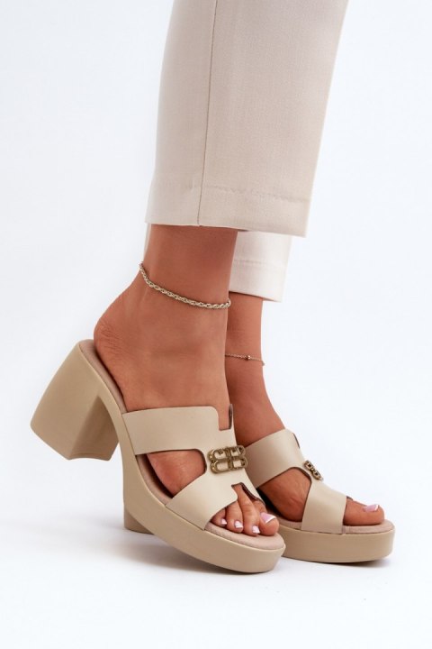 Sandał Klapki Model Zazoo 40419 Beige - Step in style Sandał Klapki Model Zazoo 40419 Beige - Step in style