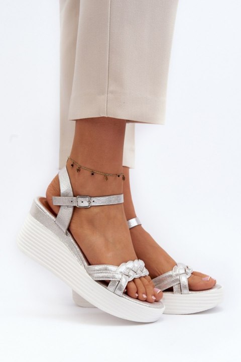 Sandały Model Esinna PS19 Silver - Step in style Sandały Model Esinna PS19 Silver - Step in style