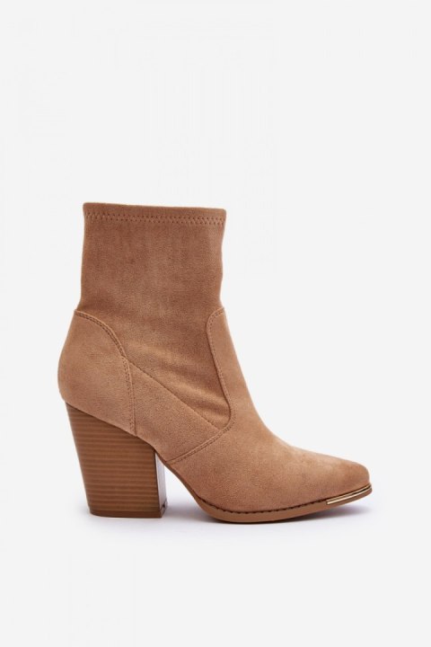 Botki Model Sanile A5619-8 Beige - Step in style Botki Model Sanile A5619-8 Beige - Step in style