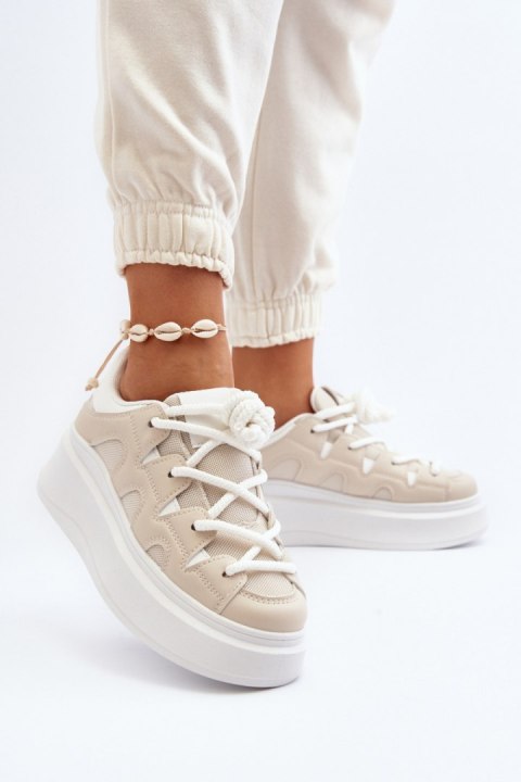 Buty Sportowe Model Vinali 55-22 Beige - Step in style Buty Sportowe Model Vinali 55-22 Beige - Step in style