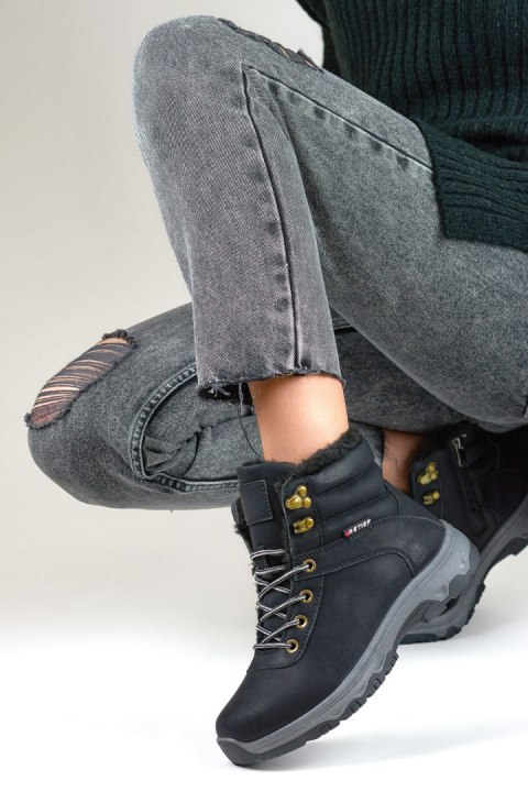 Buty Trekkingowe Model 1696-1B Black - PRIMO Buty Trekkingowe Model 1696-1B Black - PRIMO