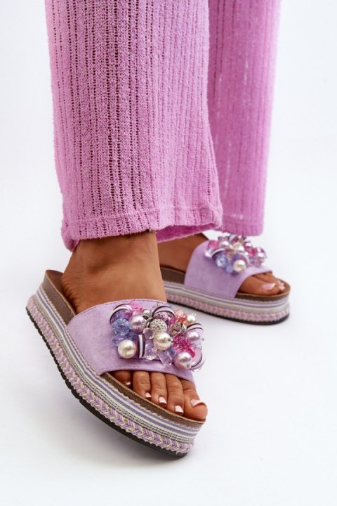 Sandał Klapki Model S.Barski HY077 Violet - Step in style Sandał Klapki Model S.Barski HY077 Violet - Step in style