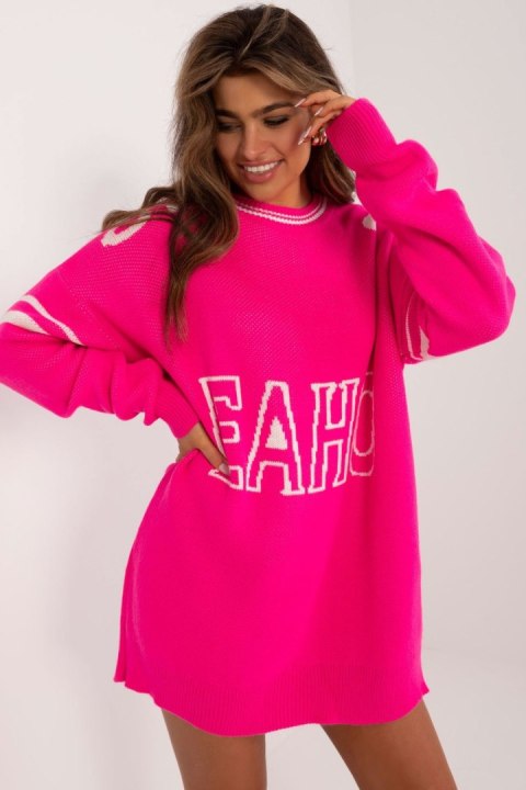 Sweter Damski Model BA-SW-0558.28 Fluo Pink - Badu Sweter Damski Model BA-SW-0558.28 Fluo Pink - Badu