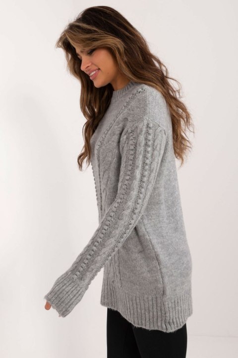Sweter Damski Model BA-SW-0574.44 Grey - Badu Sweter Damski Model BA-SW-0574.44 Grey - Badu